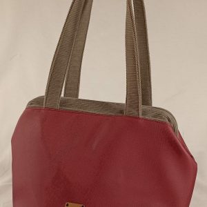 Sac à main rétro Brigid - Cerise irisé et gris souris